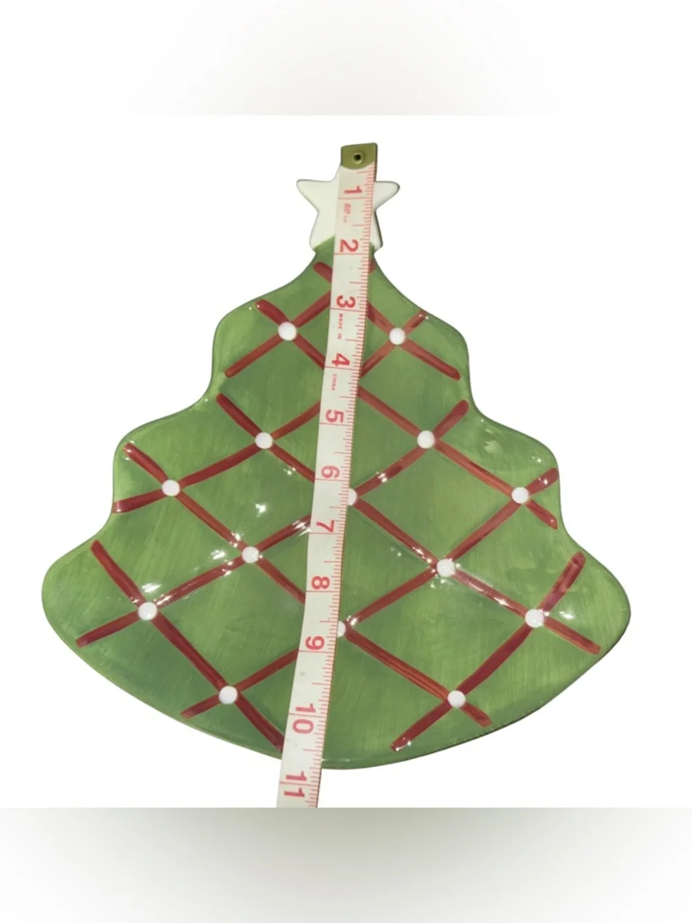Pottery Barn Season’s Greetings Christmas Tree Green Platter